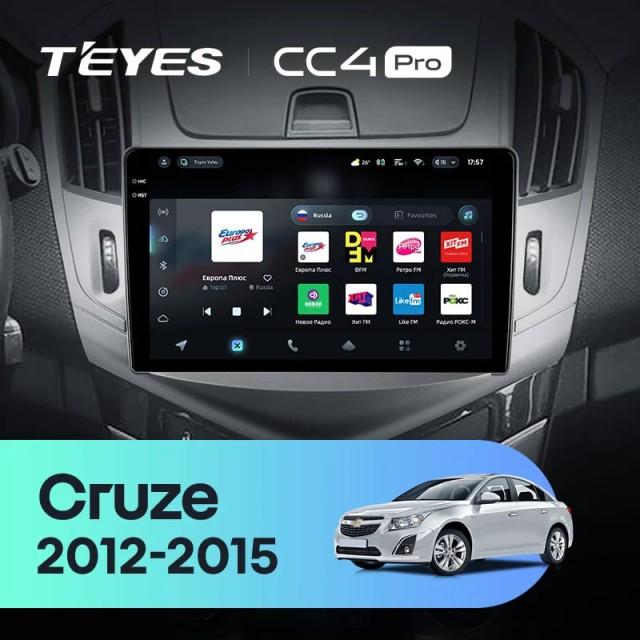 Radio samochodowe Teyes CC4 Pro 2k 8+128 Gb Chevrolet Cruze J300 J308 2012-2015 9"