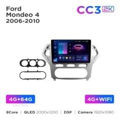 Radio samochodowe Teyes CC3 2k 4+64 Gb Ford Mondeo 4 2006-2010 10"