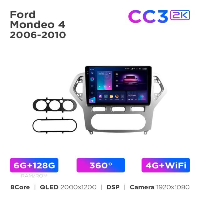 Radio samochodowe Teyes CC3 2k 6+128 Gb 360° Ford Mondeo 4 2006-2010 10"