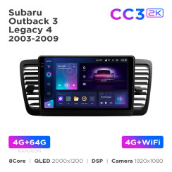 Radio samochodowe Teyes CC3 2k 4+64 Gb Subaru Outback 3 / Legacy 4 2003-2009 9"