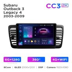 Radio samochodowe Teyes CC3 2k 6+128 Gb 360° Subaru Outback 3 / Legacy 4 2003-2009 9