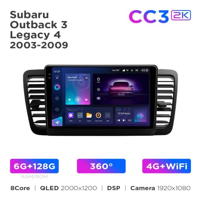 Radio samochodowe Teyes CC3 2k 6+128 Gb 360° Subaru Outback 3 / Legacy 4 2003-2009 9