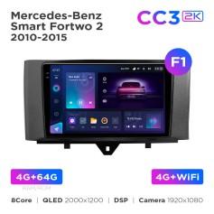 Radio samochodowe Teyes CC3 2k 4+64 Gb Mercedes-Benz Smart Fortwo 2 2010-2015 (F1) 9"