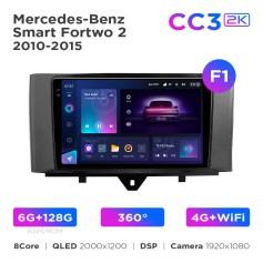 Radio samochodowe Teyes CC3 2k 6+128 Gb 360° Mercedes-Benz Smart Fortwo 2 2010-2015 (F1) 9"