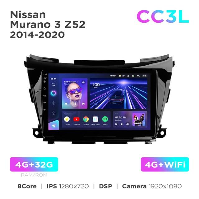 Radio samochodowe do Nissan Murano 3 Z52 2014-2020 Teyes CC3L 4+32 Gb 10"