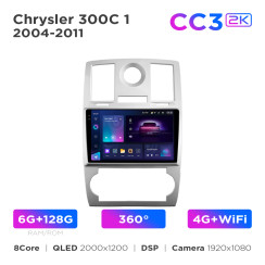 Radio samochodowe Teyes CC3 2k 6+128 Gb 360° Chrysler 300C 1 2004-2011 9"