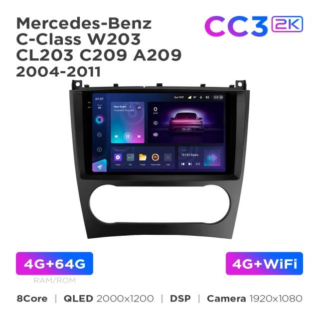 Radio samochodowe Teyes CC3 2k 4+64 Gb Mercedes-Benz C-Class W203 CL203 C209 A209 2004-2011 9