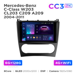 Radio samochodowe Teyes CC3 2k 6+128 Gb Mercedes-Benz C-Class W203 CL203 C209 A209 2004-2011 9