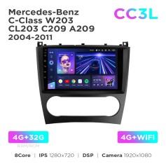 Radio samochodowe do Mercedes-Benz C-Class W203 CL203 C209 A209 2004-2011 Teyes CC3L 4+32 Gb 9"