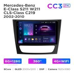 Radio samochodowe Teyes CC3 2k 6+128 Gb 360° Mercedes-Benz E-Class S211 W211 2002-2009 / CLS-Class C219 2004-2010 9"