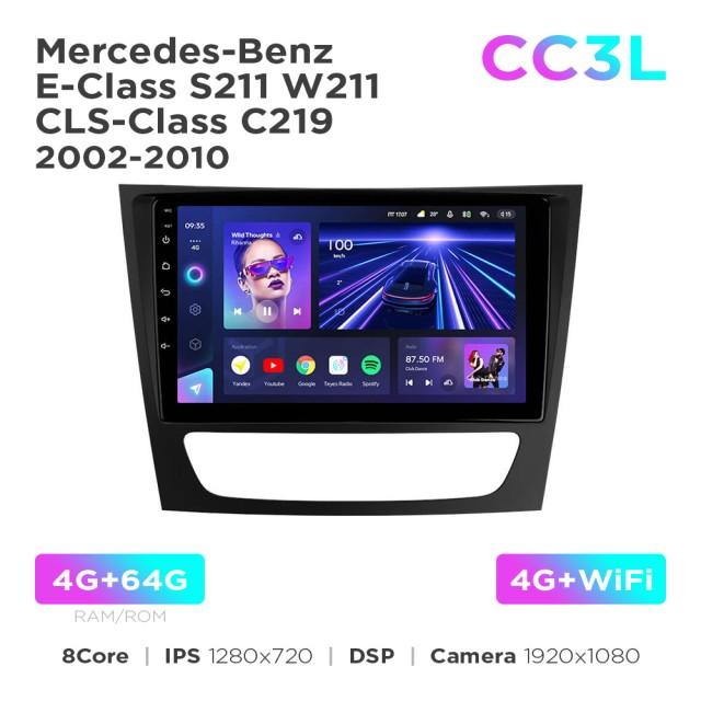 Radio samochodowe Teyes CC3L 4+64 Gb Mercedes-Benz E-Class S211 W211 2002-2009 / CLS-Class C219 2004-2010 9"