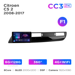 Radio samochodowe Teyes CC3 2k 6+128 Gb 360° Citroen C5 2 2008-2017 (F1) 9