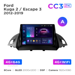Radio samochodowe Teyes CC3 2k 4+64 Gb Ford Kuga 2 / Escape 3 2012-2019 (A) 9"