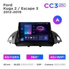 Radio samochodowe Teyes CC3 2k 6+128 Gb 360° Ford Kuga 2 / Escape 3 2012-2019 (A) 9"