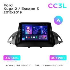 Radio samochodowe do Ford Kuga 2 / Escape 3 2012-2019 (A) Teyes CC3L 4+32 Gb 9"