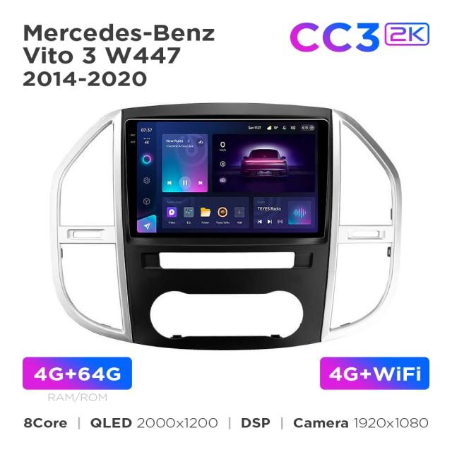 Radio samochodowe Teyes CC3 2k 4+64 Gb Mercedes-Benz Vito 3 W447 2014-2020 10"