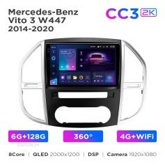 Radio samochodowe Teyes CC3 2k 6+128 Gb 360° Mercedes-Benz Vito 3 W447 2014-2020 10"