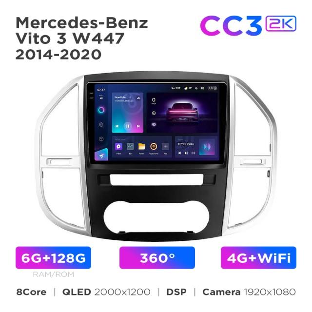 Radio samochodowe Teyes CC3 2k 6+128 Gb 360° Mercedes-Benz Vito 3 W447 2014-2020 10"