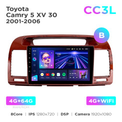 Radio samochodowe Teyes CC3L 4+64 Gb Toyota Camry 5 XV 30 2001-2006 (B) 9"