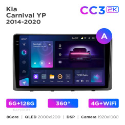Radio samochodowe Teyes CC3 2k 6+128 Gb 360° Kia Carnival 3 YP 2014-2021 (F1) (A) 9"