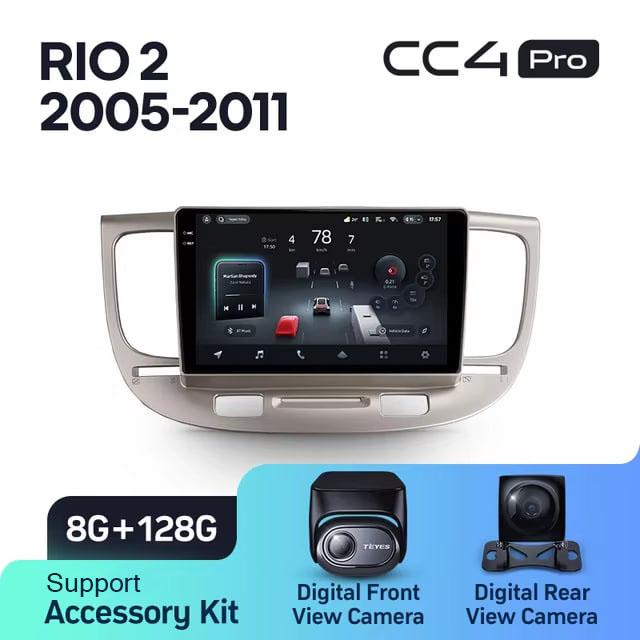 Radio samochodowe Teyes CC4 Pro 2k 8+128 Gb Kia RIO 2 2005-2011 9"