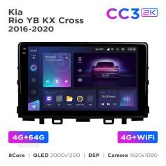 Radio samochodowe Teyes CC3 2k 4+64 Gb Kia Rio YB KX Cross (1 Din) 2016-2020 9"