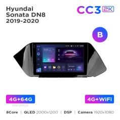 Radio samochodowe Teyes CC3 2k 4+64 Gb Hyundai Sonata DN8 (1 Din) 2019-2020 (B) 10"