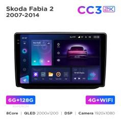 Radio samochodowe Teyes CC3 2k 6+128 Gb Skoda Fabia 2 2007-2014 10"