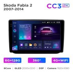 Radio samochodowe Teyes CC3 2k 6+128 Gb 360° Skoda Fabia 2 2007-2014 10"