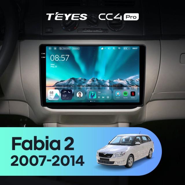 Radio samochodowe Teyes CC4 Pro 2k 8+128 Gb Skoda Fabia 2 2007-2014 10"