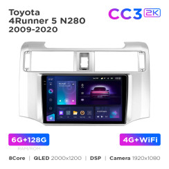 Radio samochodowe Teyes CC3 2k 6+128 Gb Toyota 4Runner 5 N280 2009-2020 9"