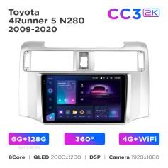 Radio samochodowe Teyes CC3 2k 6+128 Gb 360° Toyota 4Runner 5 N280 2009-2020 9"