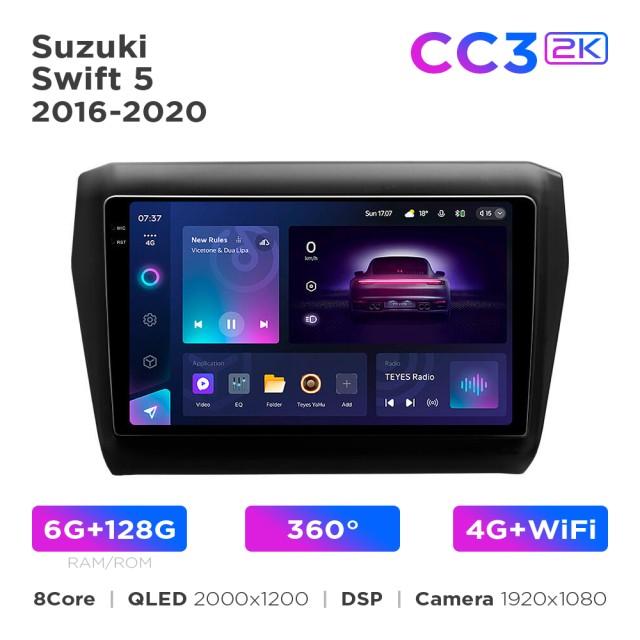 Radio samochodowe Teyes CC3 2k 6+128 Gb 360° Suzuki Swift 5 2016-2020 9"