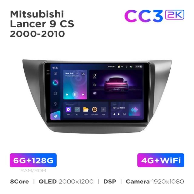 Radio samochodowe Teyes CC3 2k 6+128 Gb Mitsubishi Lancer 9 CS 2000-2010 9"