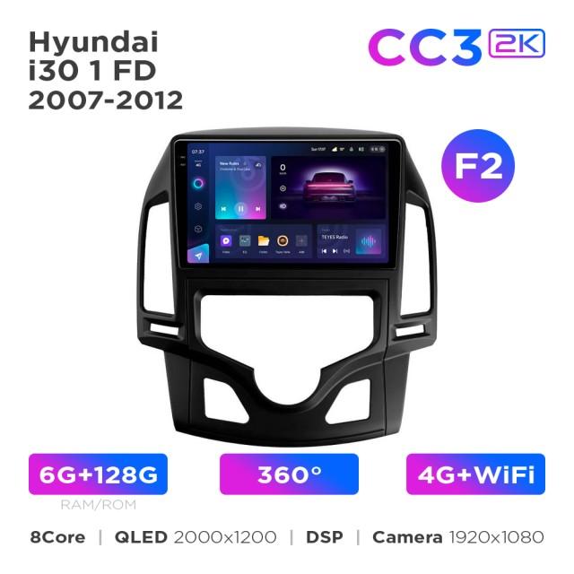 Radio samochodowe Teyes CC3 2k 6+128 Gb 360° Hyundai i30 1 FD 2007-2012 (F2) 9"