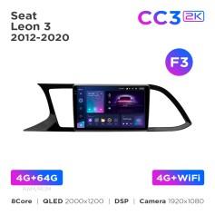 Radio samochodowe Teyes CC3 2k 4+64 Gb Seat Leon 3 2012-2020 (F3) 9"