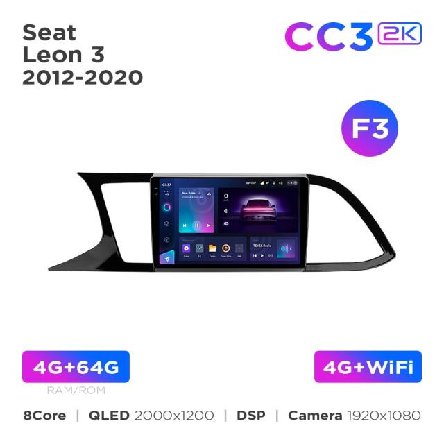 Radio samochodowe Teyes CC3 2k 4+64 Gb Seat Leon 3 2012-2020 (F3) 9"