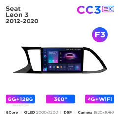 Radio samochodowe Teyes CC3 2k 6+128 Gb 360° Seat Leon 3 2012-2020 (F3) 9"