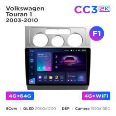Radio samochodowe Teyes CC3 2k 4+64 Gb Volkswagen Touran 1 2003-2010 (F1) 10"