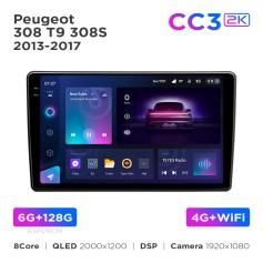 Radio samochodowe Teyes CC3 2k 6+128 Gb Peugeot 308 T9 308S 2013-2017 9"