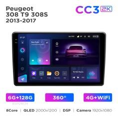Radio samochodowe Teyes CC3 2k 6+128 Gb 360° Peugeot 308 T9 308S 2013-2017 9