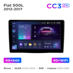 Radio samochodowe Teyes CC3 2k 4+64 Gb Fiat 500L (1 Din) 2012-2017 10"