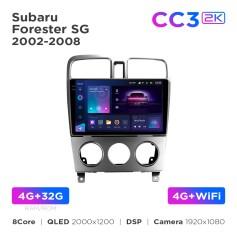 Radio samochodowe Teyes CC3 2k 4+32 Gb Subaru Forester SG 2002-2008 9"