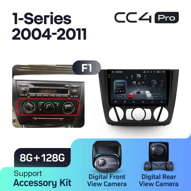 Radio samochodowe Teyes CC4 Pro 2k 8+128 Gb BMW 1-series E88/E82/E81/E87 2004-2011 (F1) 9"