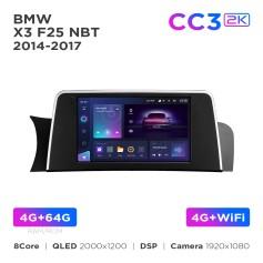 Radio samochodowe Teyes CC3 2k 4+64 Gb BMW X3 F25 NBT (1 Din) 2014-2017 9"