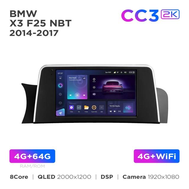 Radio samochodowe Teyes CC3 2k 4+64 Gb BMW X3 F25 NBT (1 Din) 2014-2017 9"