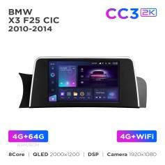 Radio samochodowe Teyes CC3 2k 4+64 Gb BMW X3 F25 CIC (1 Din) 2010-2014 9"