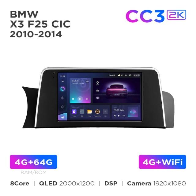 Radio samochodowe Teyes CC3 2k 4+64 Gb BMW X3 F25 CIC (1 Din) 2010-2014 9"