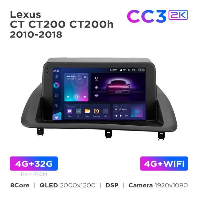 Radio samochodowe Teyes CC3 2k 4+32 Gb Lexus CT CT200 CT200h 2010-2018 9"