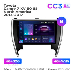 Radio samochodowe Teyes CC3 2k 4+32 Gb Toyota Camry 7 XV 50 55 North America 2014-2017 (B) 10"